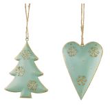 Tree & Heart with Snowflakes Hanging Dec