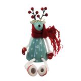 Quirky Reindeer Sitting Decoration Red &