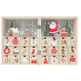 Reindeer & Santa Advent Calendar Red & G