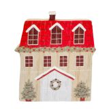 Snowy House Standing decoration Red 10cm