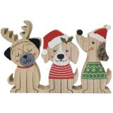 Christmas Dogs Standing decoration Red &