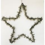 Star with Foliage LED Hanging Green 60cm