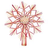 Straw Snowflake Tree Topper Natural & Re