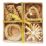 Straw Wreath, Tree, Heart & Star Box Set