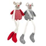 Tomte Mice Hanging Decoration Red & Grey