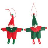 Tomte Elf Hanging Decoration Red & Green