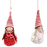 Christmas Girls Hanging Decoration Red &