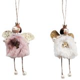 Fluffy Glitter Angels Hanging Decoration