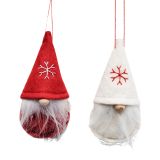 Felt Santas Hanging Decoration Red & Whi