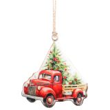 Truck with Christmas Trees Hanging Decor