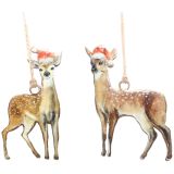 Standing Reindeers Hanging Decoration Br