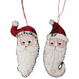 Santa Heads with Hats Hanging Decoration