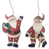 Santa Fabric Hanging Decoration Red 10cm