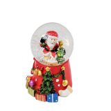 Santa with Sack & Tree Small Snow Dome R