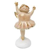 Ballet Angel Resin Standing Gold 12cm 