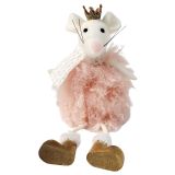 Sitting Mouse Decoration Pink & Cream 