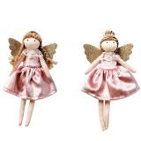 Sweet Christmas Angels Decoration Pink (