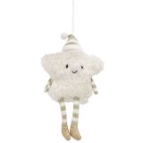 Fluffy Star Hanging Decoration White 19c