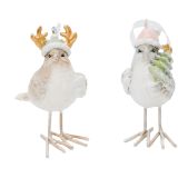 Christmas Birds Resin Hanging Natural & 