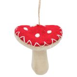 Felt Toadstool Hanging Decoration Red & 