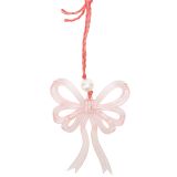 Bow Hanging Decoration Pink 14cm 