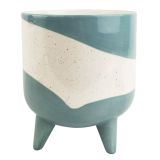 Sale Avery Dot Planter with Legs Blue Lg