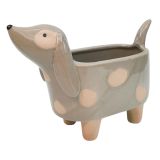 Dog Planter Bisque 14cm 