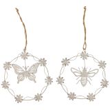 Sale Fleur Bee Butterfly Hanging Decora