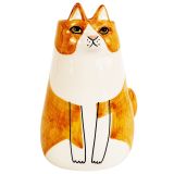 Sitting Cat Vase Orange 16cm 