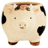 Cow with Flowers Planter Sand 10cm 