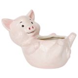 Reclining Pig Planter Light Pink 17cm 