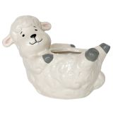 Reclining Sheep Planter White 17cm 