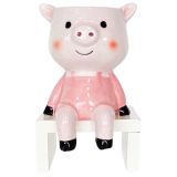 Sitting Pig Planter Light Pink & Pink 14