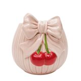 Cherry Bow Planter Pink & Red 14cm 