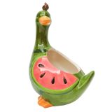 Watermelon Duck Planter Green & Red 25cm