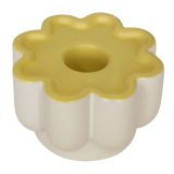 Groovy Flower Candle Holder White & Yell