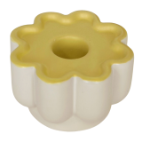 Groovy Flower Candle Holder White & Yell