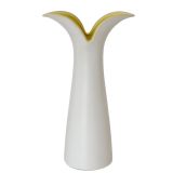 Groovy Stem Vase White & Yellow 20cm 