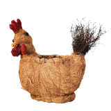 HUSK Rooster Planter Brown 26cm 