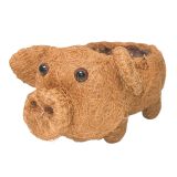 HUSK Pig Planter Brown 15cm 