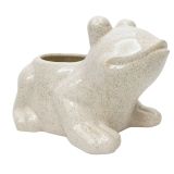 Frog Planter Speckle White 14cm 