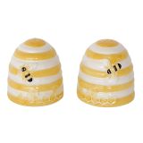 Bee Hive Salt & Pepper Shakers Yellow 7c