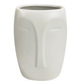 Sale Aztec Face Vase White Med 17cm 