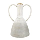 Keira Metal Abstract Vase White 33cm 