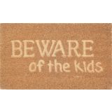 Beware Of The Kids Doormat Natural 45x75