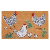 Chickens Doormat Black & White 45x75cm 