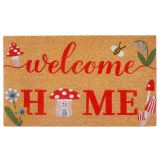 Toadstool Welcome Doormat Red 45x75cm 