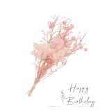 Dried Floral Happy Birthday Card Pink 15