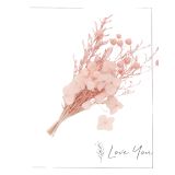 Dried Floral Love You Card Pink 15cm 
