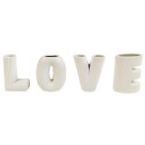 LOVE Letter Vase White 9.5cm S/4
